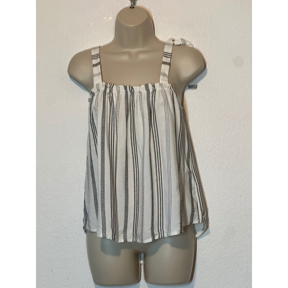 Vineyard Vines Womens White Cap Stripe Tie Strap Top XXS 2W001418-7236